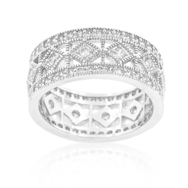 Clio Art Deco Wide Band Eternity Ring | 2.5ct