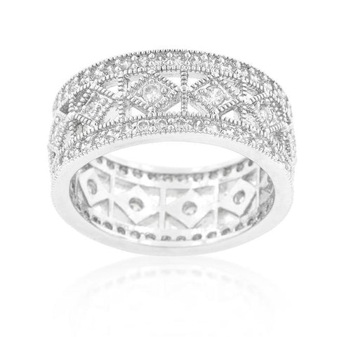 Clio Art Deco Wide Band Eternity Ring | 2.5ct