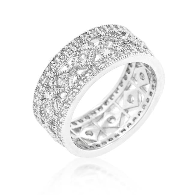 Clio Art Deco Wide Band Eternity Ring | 2.5ct