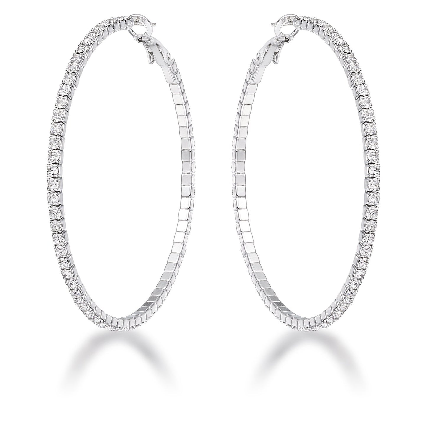 Clyotilde Chain Eternity Hoop Earrings | 3.8ct