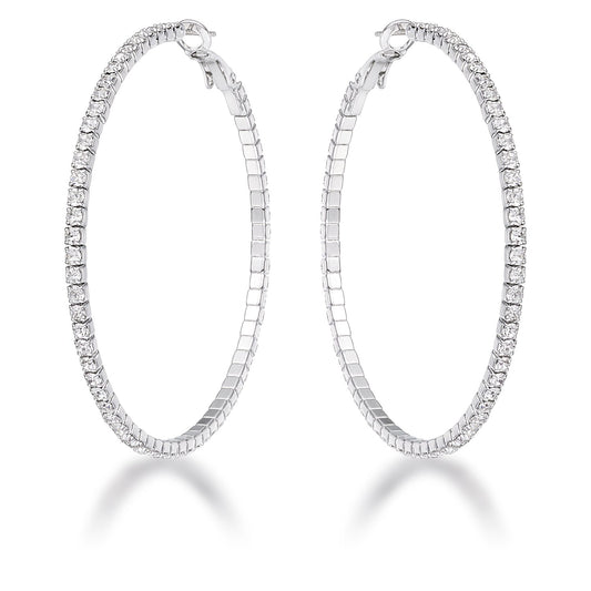 Clyotilde Chain Eternity Hoop Earrings | 3.8ct