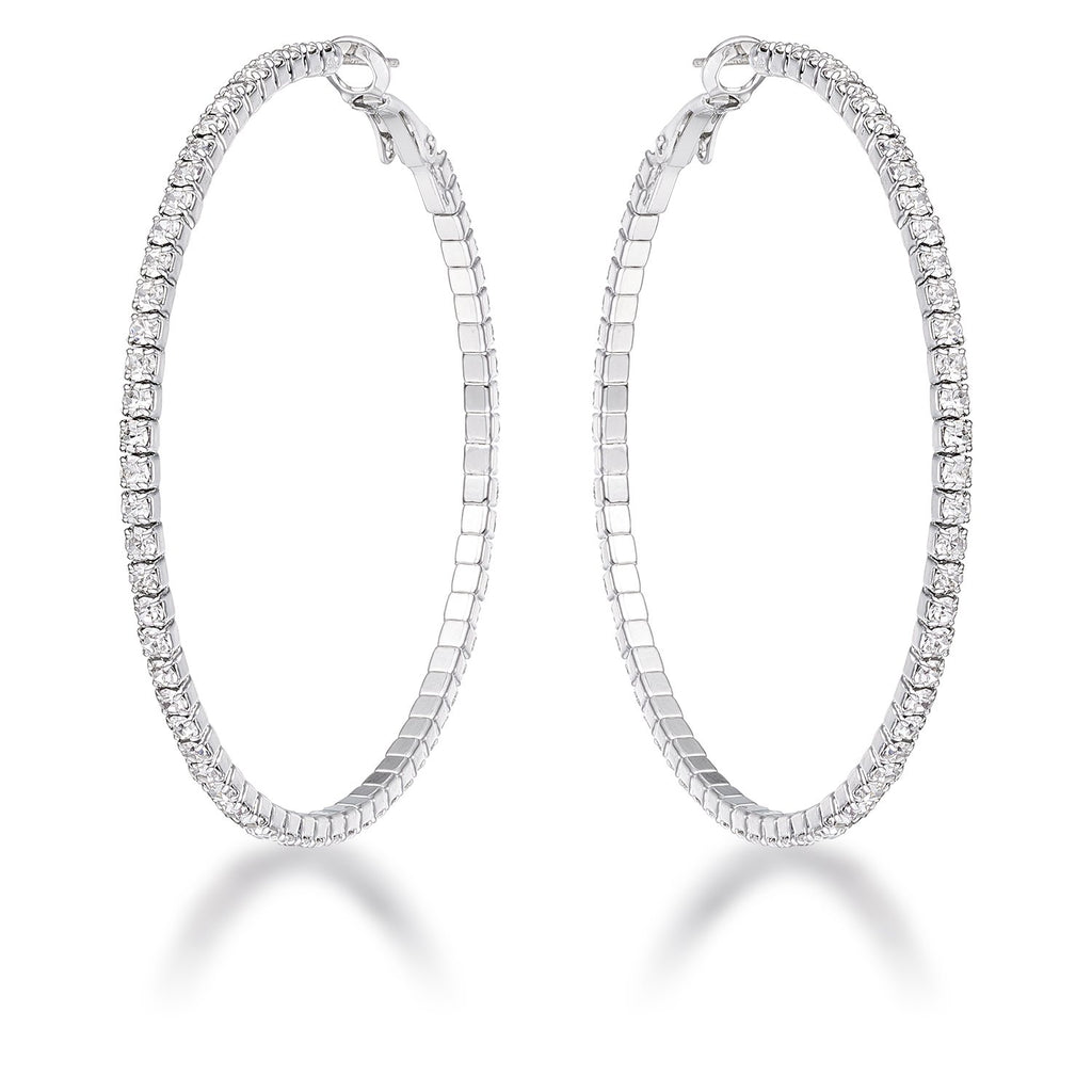 Clyotilde Chain Eternity Hoop Earrings | 3.8ct