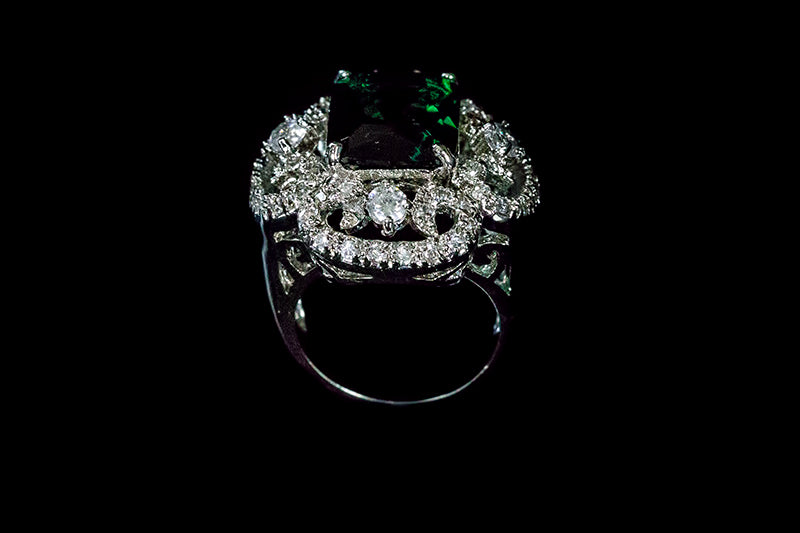 Coco Vintage Emerald Green Cocktail Statement Ring