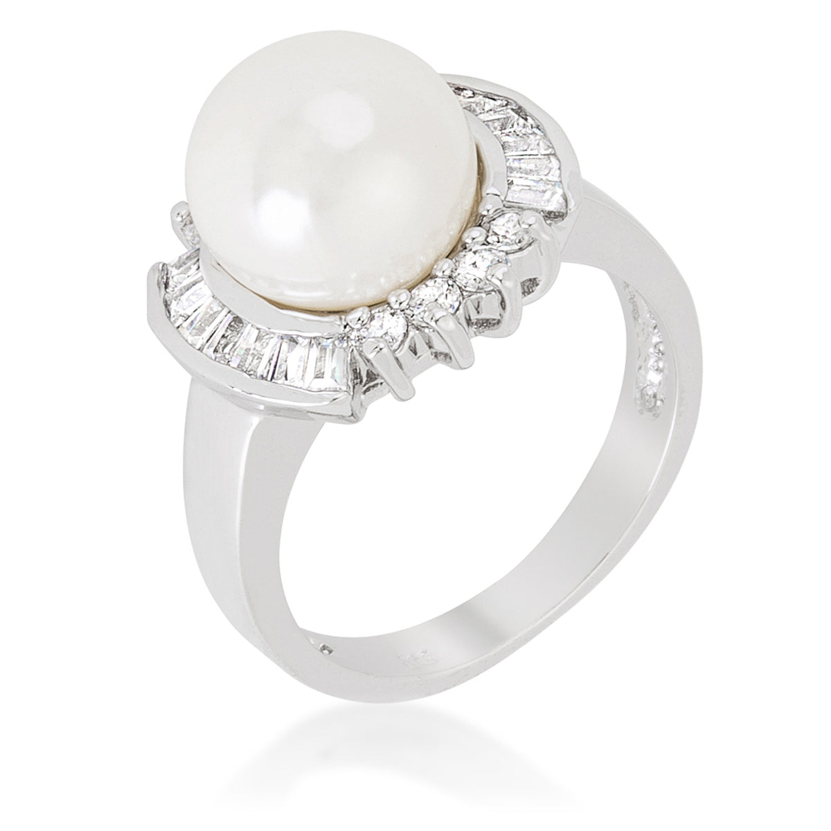 Nelly Pearl Baguette CZ Ring | .8ct