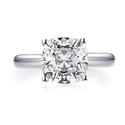 Danae 9mm Cushion Solitaire CZ Engagement Ring | 4ct | 925 Sterling Silver
