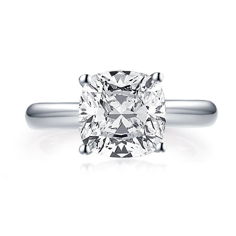 Danae 9mm Cushion Solitaire Zirconia Engagement Ring | 4.1ct | Sterling Silver