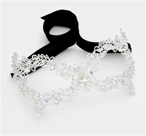 Daniel Filigree Vine Masquerade Mask | Silver | Crystal - Beloved Sparkles
 - 2