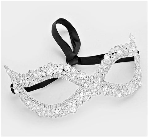 Darva Circle Cluster Modern Masquerade Mask | Crystal - Beloved Sparkles
 - 1