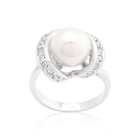 Deja Ribbon Wrap CZ Pearl Ring | 2ct