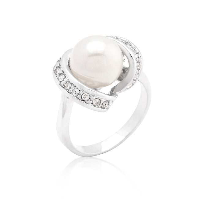 Deja Ribbon Wrap CZ Pearl Ring | 2ct