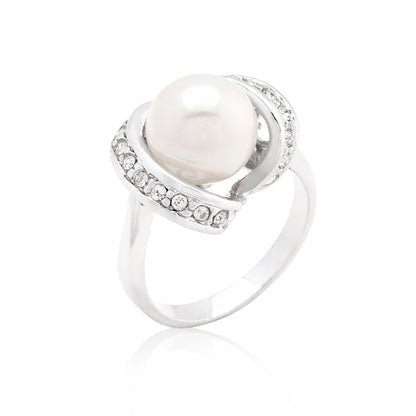 Deja Ribbon Wrap CZ Pearl Ring | 2ct