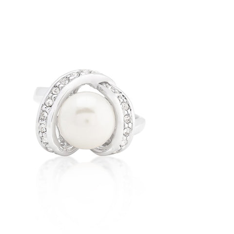 Deja Ribbon Wrap CZ Pearl Ring | 2ct