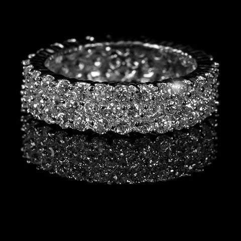 Diana CZ Paved Cluster Eternity Band Ring | 8ct