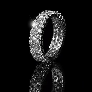 Diana CZ Paved Cluster Eternity Band Ring | 8ct