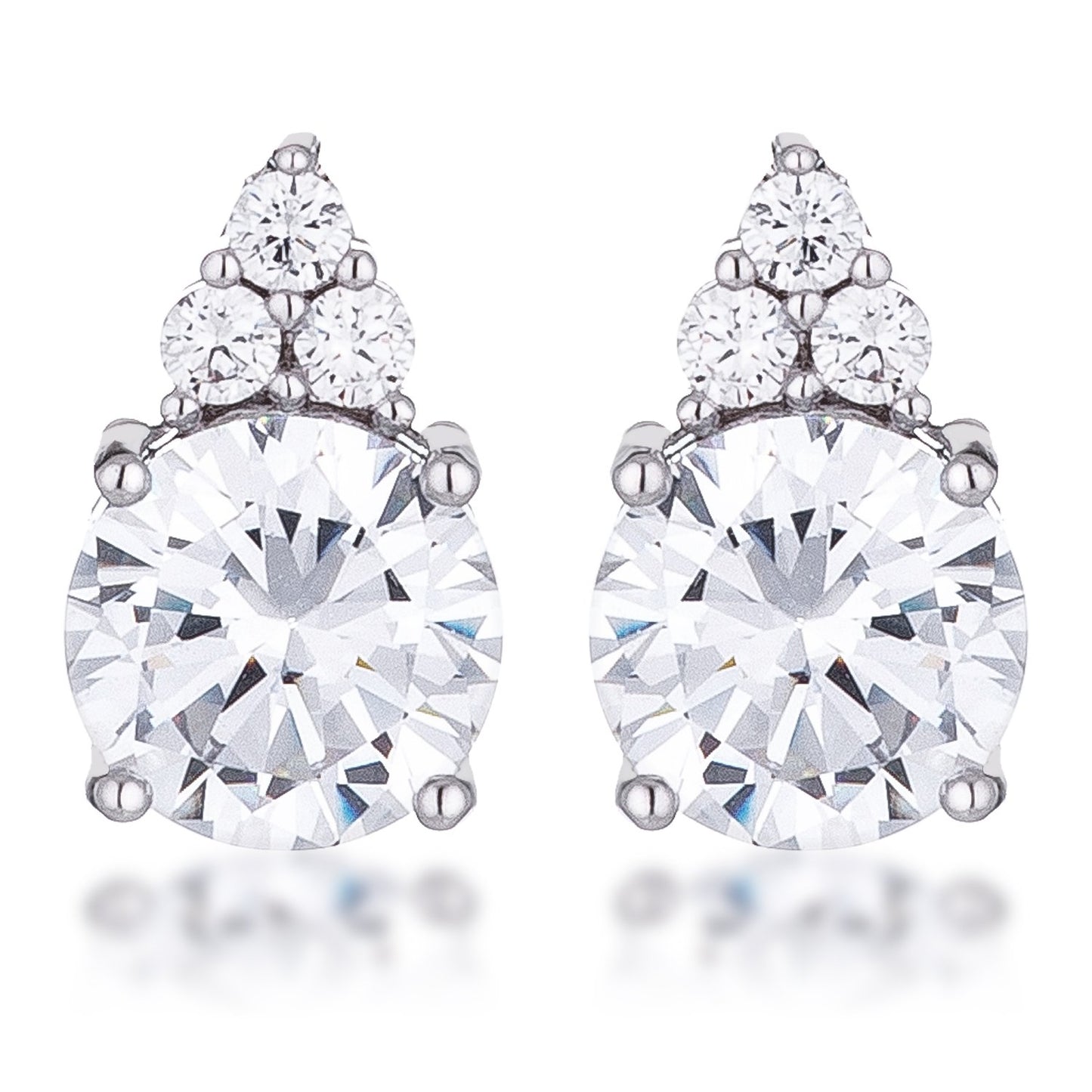 Abigail 9mm Round CZ Stud Earrings | 3ct