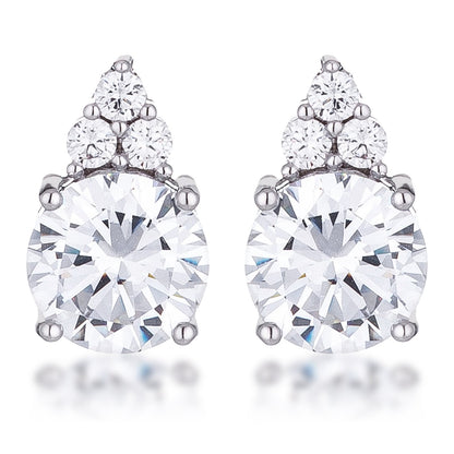 Abigail 9mm Round CZ Stud Earrings | 3ct