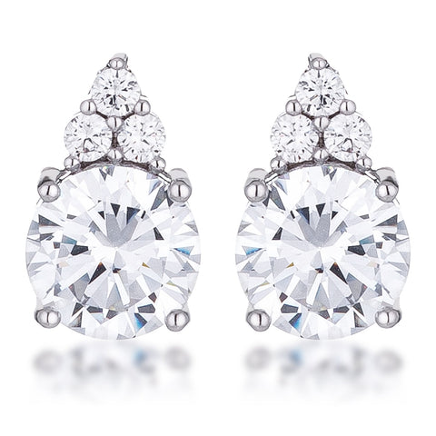 Abigail Simple 9mm Blue Green Round Stud Earrings | 3.1ct