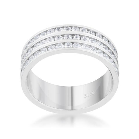 Dreya CZ Stainless Steel Rhodium Eternity Ring | 3ct | Stainless Steel