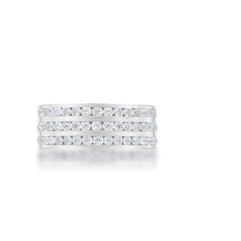 Dreya CZ Stainless Steel Rhodium Eternity Ring | 3ct | Stainless Steel