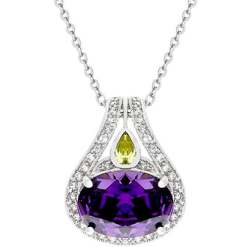 Dumia Majestic Amethyst CZ Pendant | 9ct