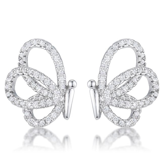 Edsel CZ Butterfly Stud Earrings