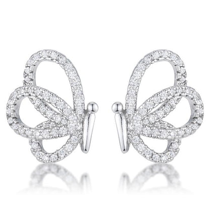 Edsel CZ Butterfly Stud Earrings