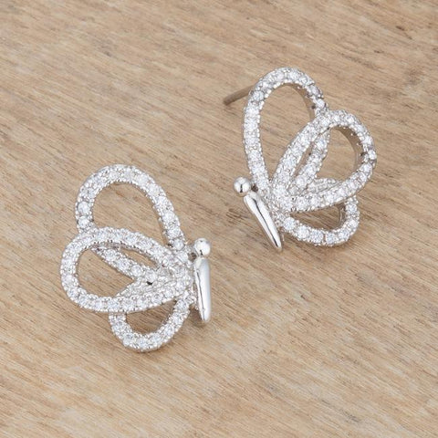 Edsel CZ Butterfly Stud Earrings