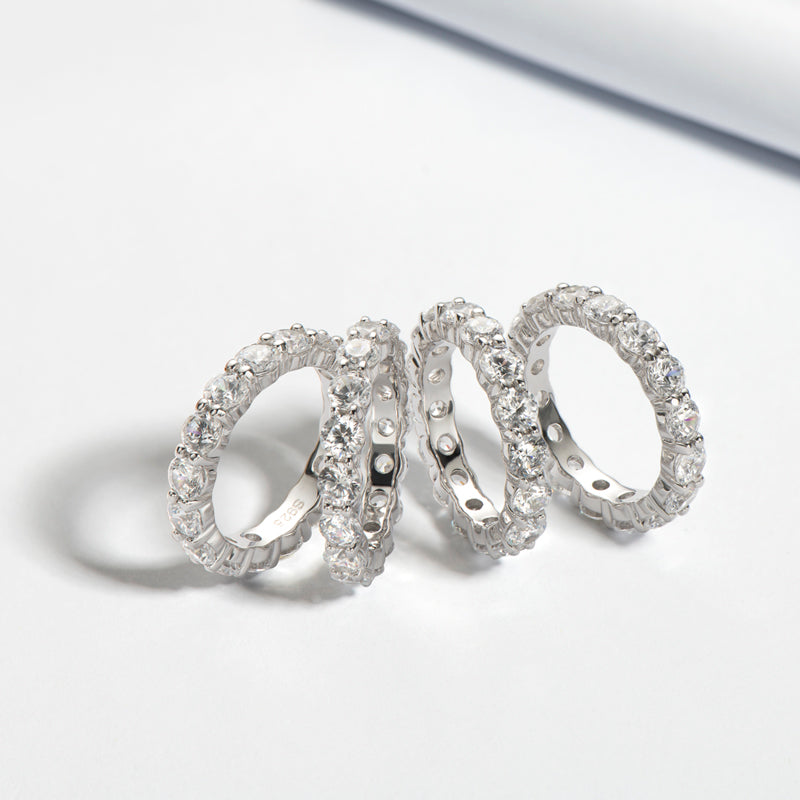 Elana 4mm Round CZ Eternity Ring | 6ct | 925 Sterling Silver
