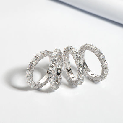 Elana 4mm Round CZ Eternity Ring | 6ct | 925 Sterling Silver