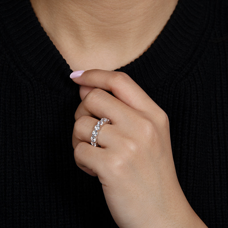 Elana 4mm Round CZ Eternity Ring | 6ct | 925 Sterling Silver