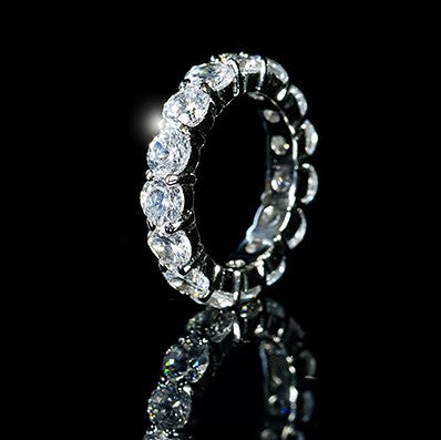 Elana Clear Diamond Eternity Stackable Ring | 6ct | Sterling Silver
