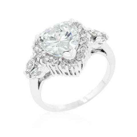 Elise 3.5ct Heart Halo Engagement Ring | 5ct