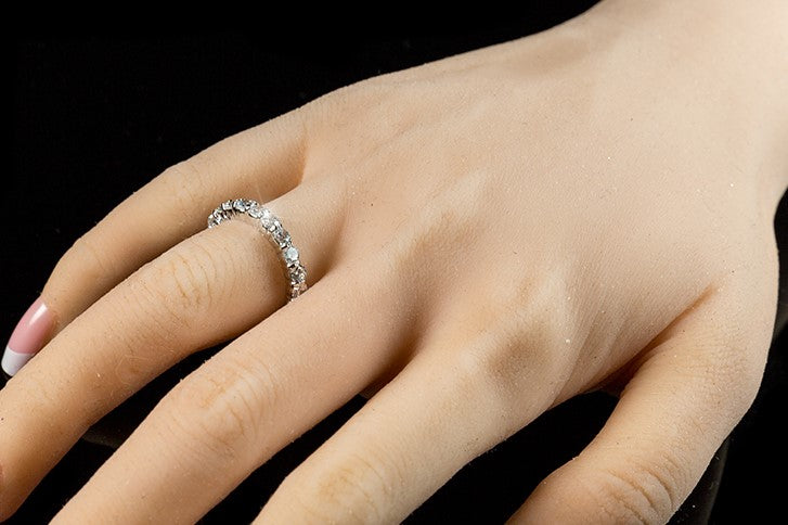 Elizabeth 3mm Round CZ Eternity Silver Ring | 4ct | Sterling Silver