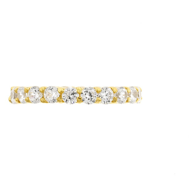 Elizabeth 3mm Round CZ Eternity Gold Ring | 4ct