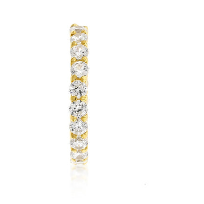 Elizabeth 3mm Round CZ Eternity Gold Ring | 4ct