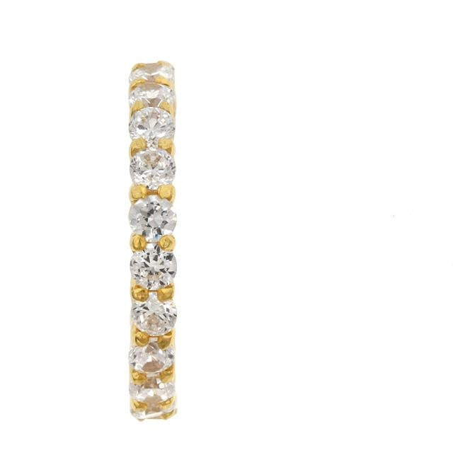 Elizabeth 3mm Round CZ Eternity Gold Ring | 4ct | Sterling Silver