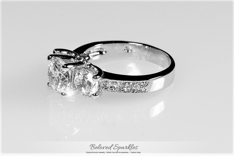 Elizabeth 7mm Three Stone Engagement Ring | 3ct