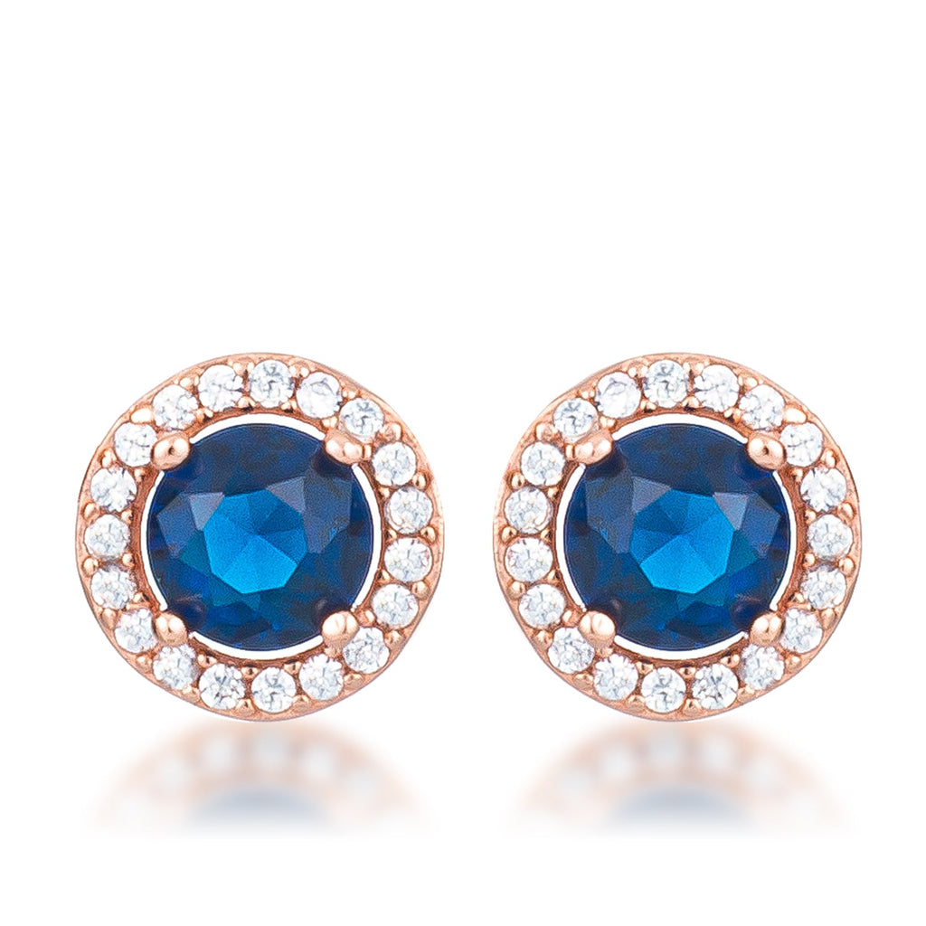 Emily Rose Gold Sapphire Halo Earrings | 2.3ct