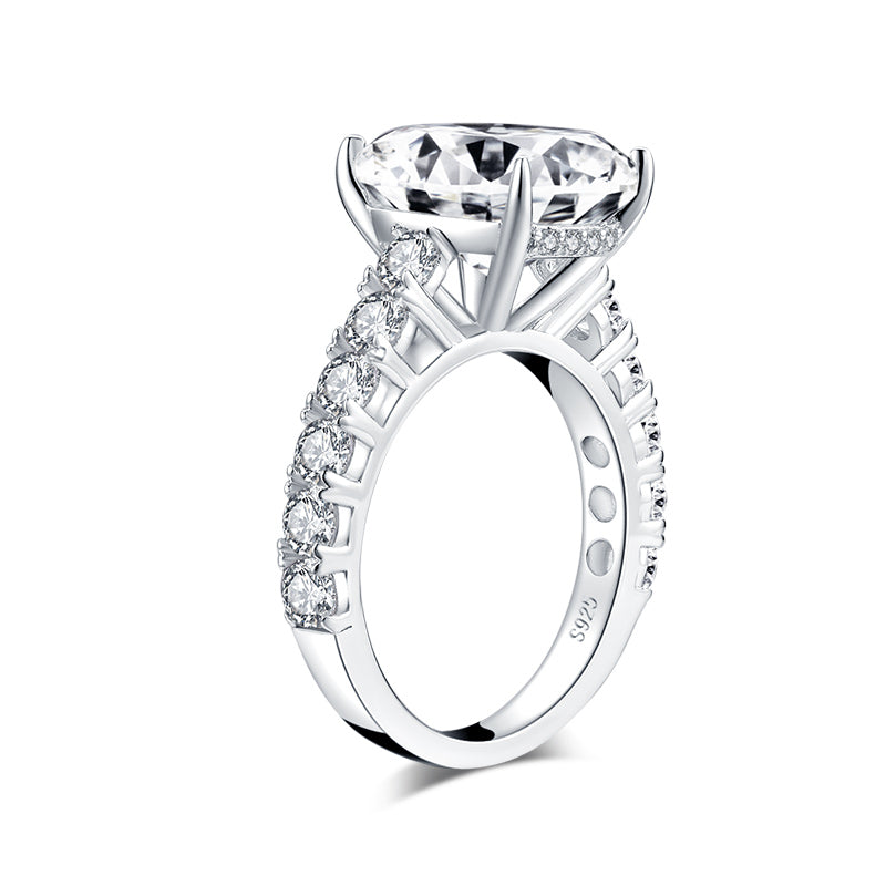 Esmeralda 12x10mm Cushion CZ Engagement Ring | 6.8ct | 925 Sterling Silver
