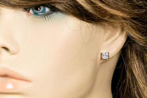 Etta Princess Cut Stud Earrings – 6mm | 1.25ct