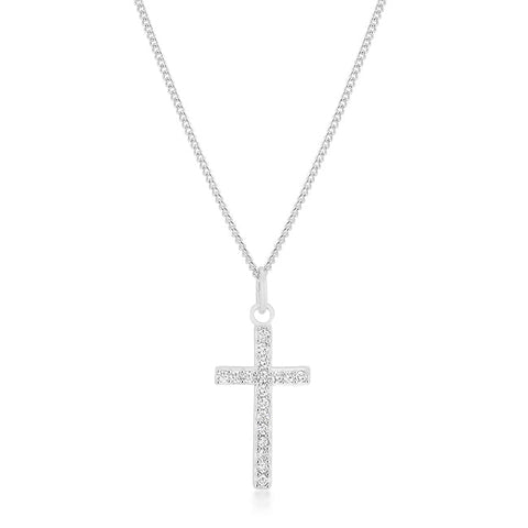 Fae CZ Cross Silver Pendant | 0.2ct