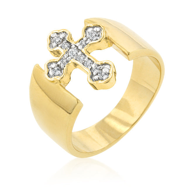 Faith Silver Cross Band Ring | 0.5ct