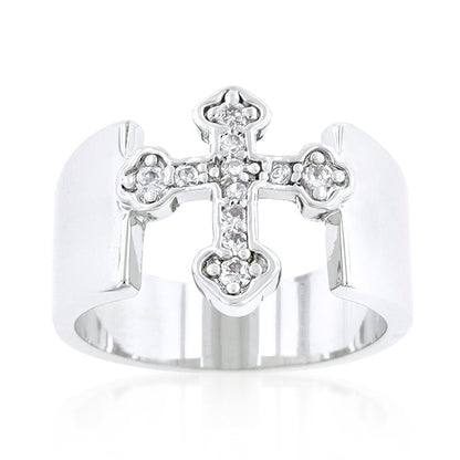 Faith Silver Cross Band Ring | 0.5ct