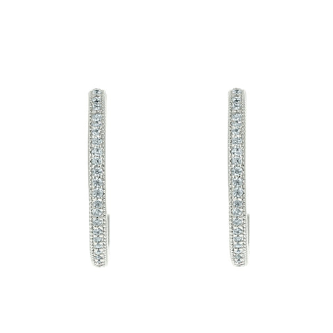 Fanny 20mm CZ Silver Hoop Earrings