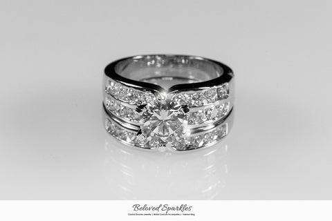 Fatima 1.8ct Round Engagement Wedding Ring Set | 2.5ct