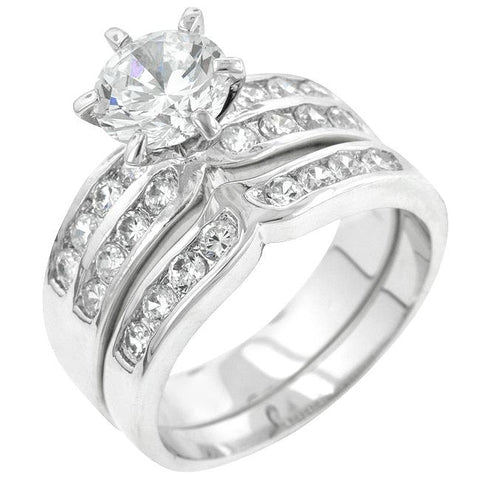 Fatima 1.8ct Round Engagement Wedding Ring Set | 2.5ct