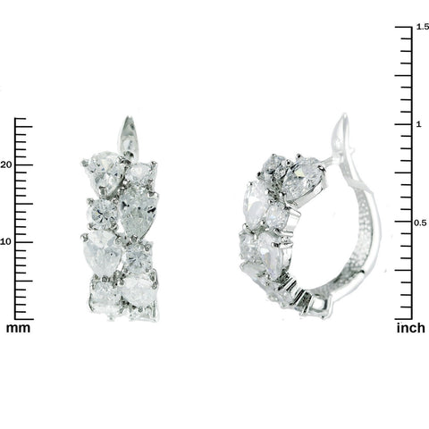 Fauna Pear Cluster Hoop Earrings | 7ct