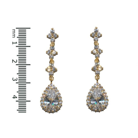 Fiala Pear Drop Gold Earrings | 45mm