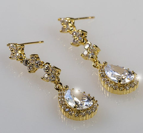 Fiala Pear Drop Gold Earrings | 45mm