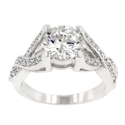 Fiora Brillant Round CZ Twist Engagement Ring  | 4.5ct